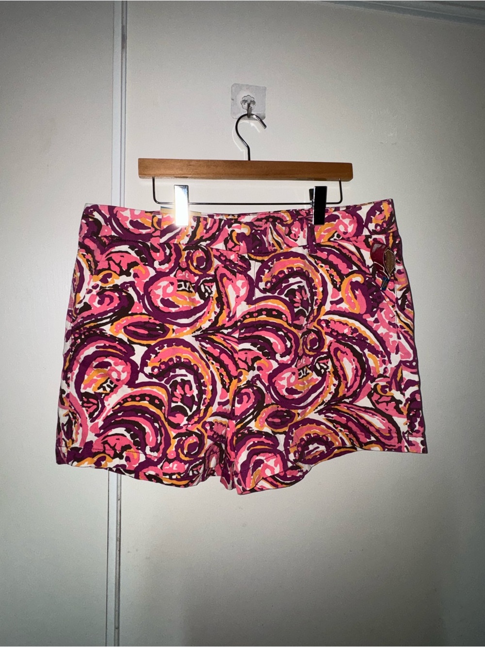 Merona Pink Multicolor Paisley Print Bermuda Shorts